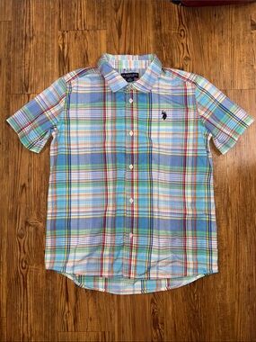 U.S. Polo Assn. Multi-Color Plaid Short-Sleeve Button-Down Shirt XXL
